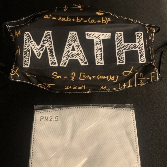 Math Teacher Mathematician Reusable Washable Face Mask With 2 Filters One Size - Picture 1 of 1